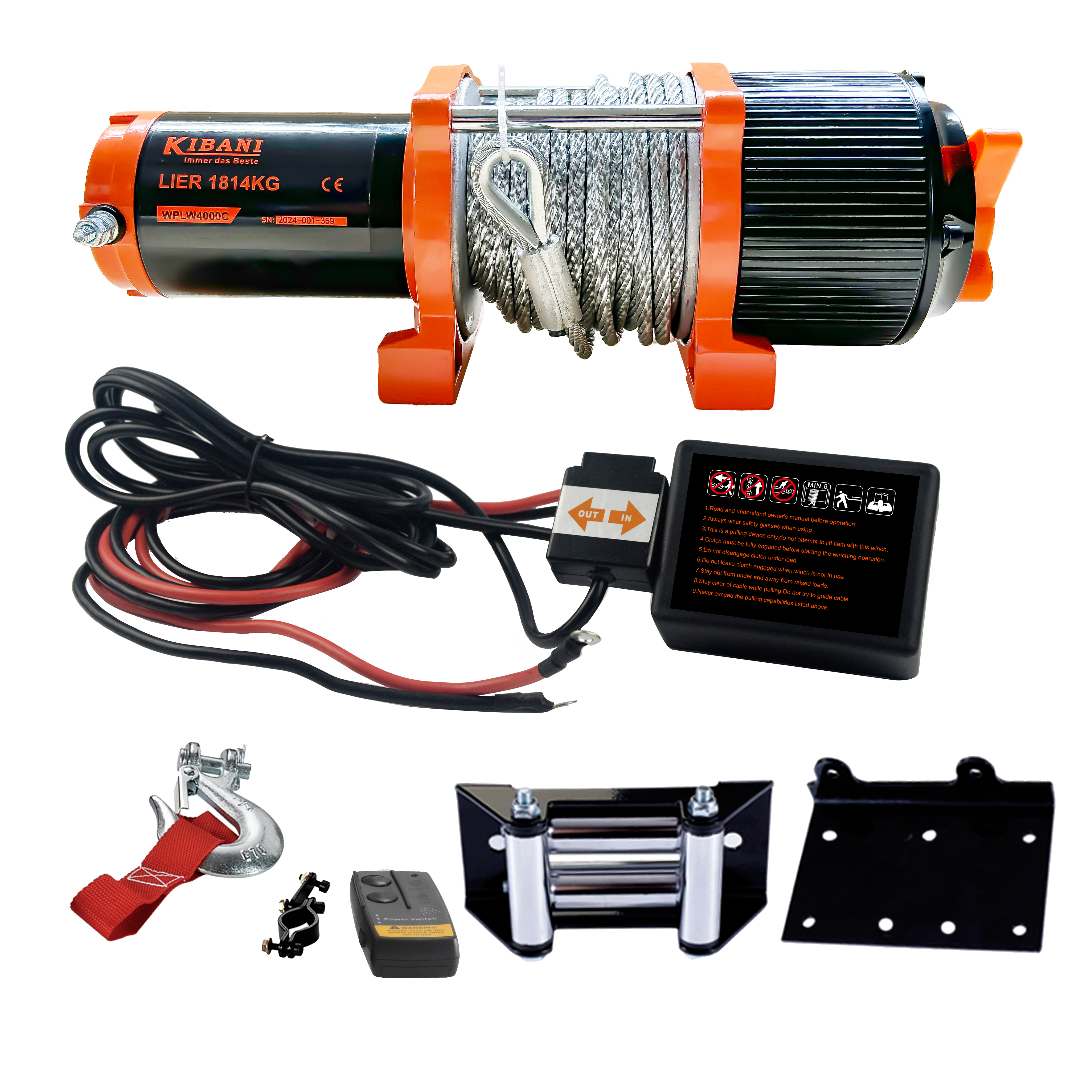 Kibani elektrische lier 12V 1814kg