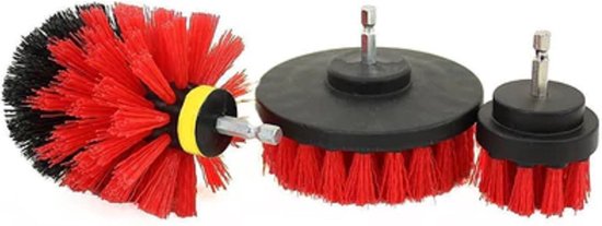 Borstelset boormachine 3 delig – Rood – Voor beton en steen