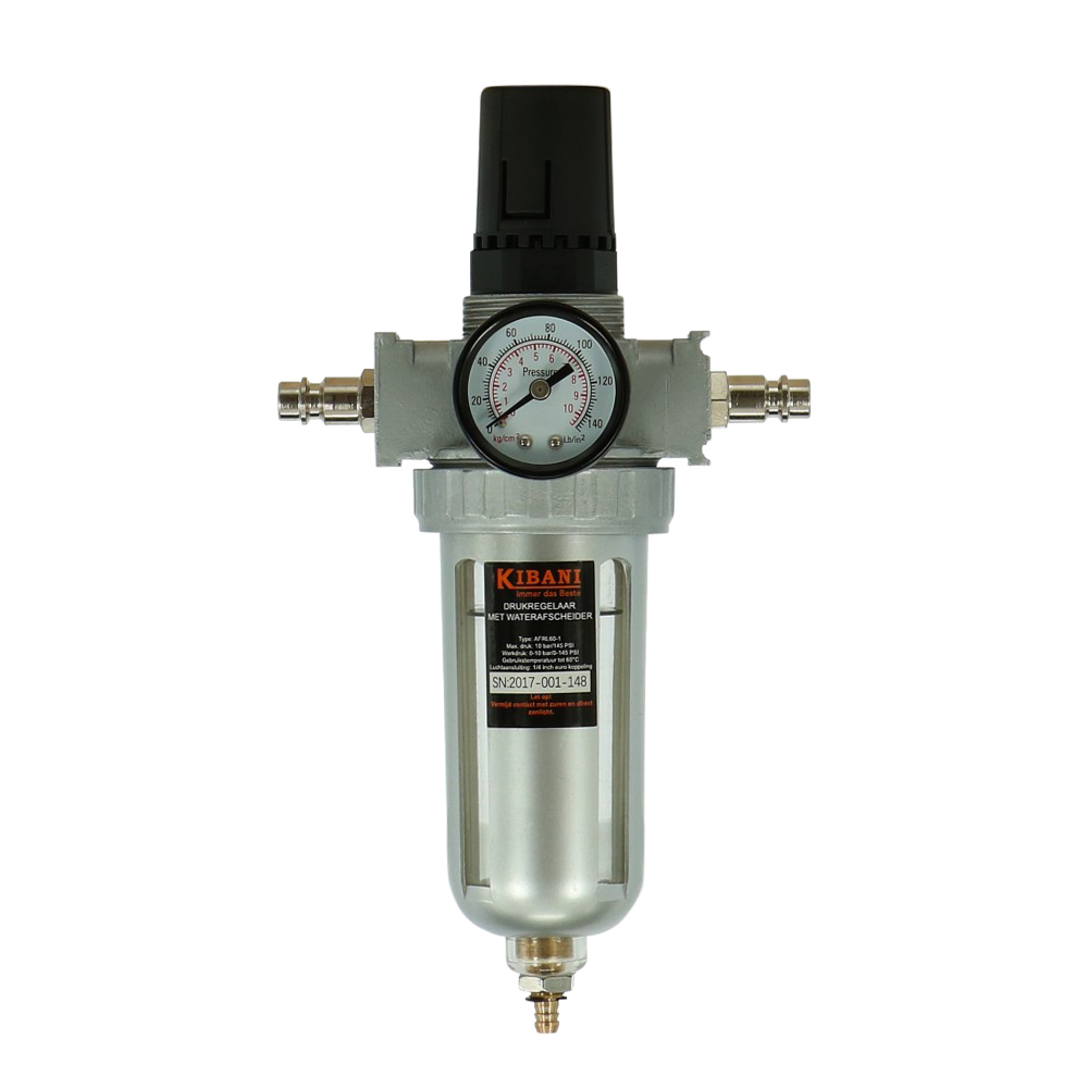 Drukregelaar met waterafscheider